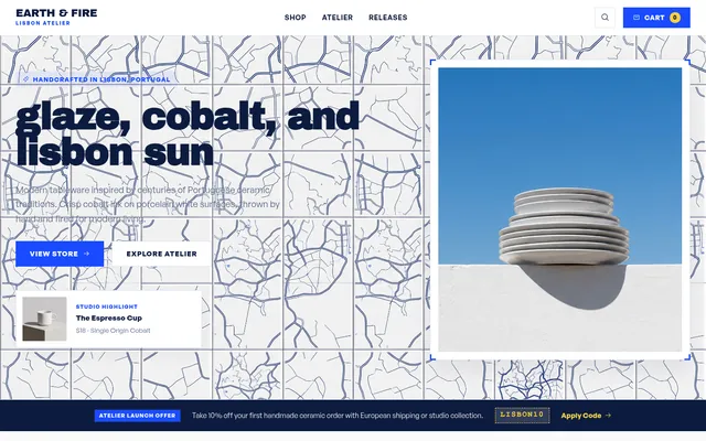 Homepage of Earth & Fire, built by WPMaven