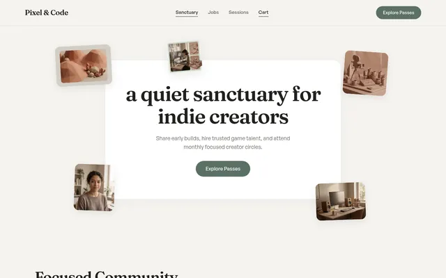 Homepage of Pixel & Code, built by WPMaven