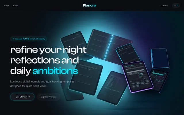 Homepage of Planora, built by WPMaven