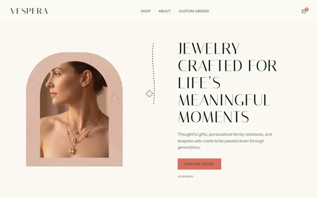 Homepage of Vespera, built by WPMaven