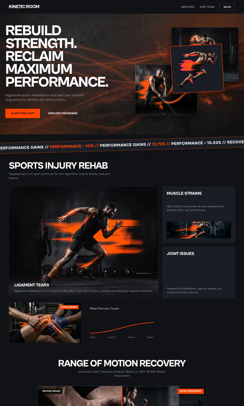 Top of the Kinetic Room homepage
