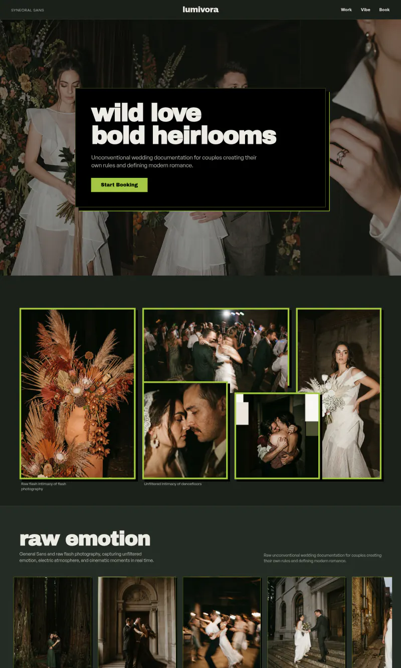 Top of the Lumivora homepage
