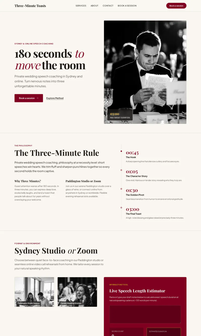 Top of the Three-Minute Toasts homepage